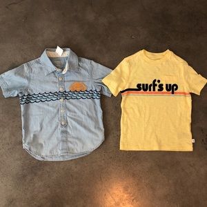 Gap Kids Surfer Chambray shirt and yellow Tee